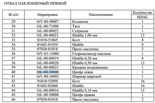 Цапфа левая 16L-80-30000 Цапфа левая 16L-80-30000