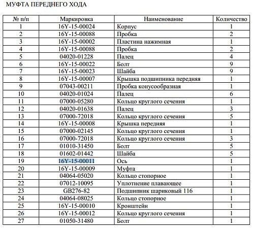 Вал КПП 16Y-15-00011 Вал КПП 16Y-15-00011