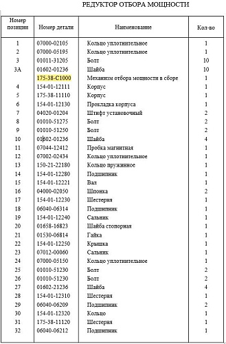 Механизм отбора мощности 175-38-С1000 Механизм отбора мощности 175-38-С1000